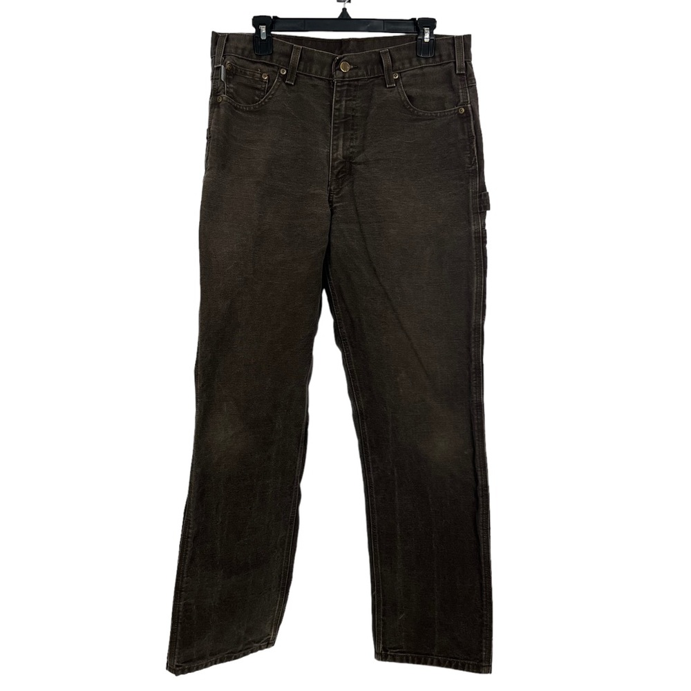 CARHARTT Men’s Relaxed Fit Pants Sz W36/L32 Actual measure W34/L30.5 Brown